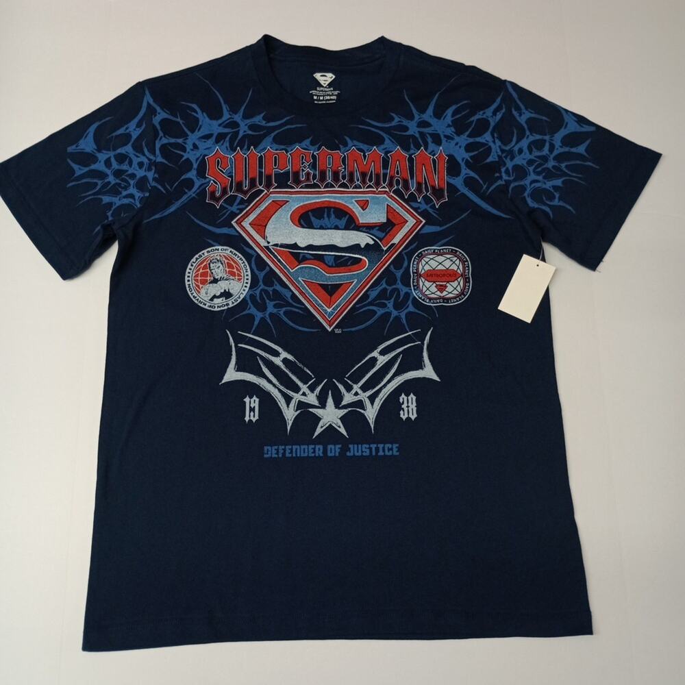 Superman Graphic T-Shirt Men’s Size M Medium Blue New NWT